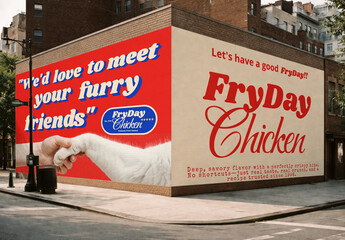 Furry Friends Welcome Mural Mockup PSD