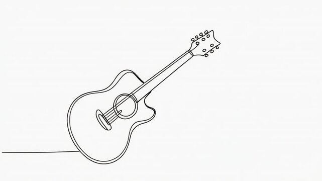 Continuous Line Drawing Animation of an Acoustic Guitar