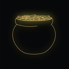 Obraz premium Pot of gold coins illustrating wealth and st. Patrick's day luck