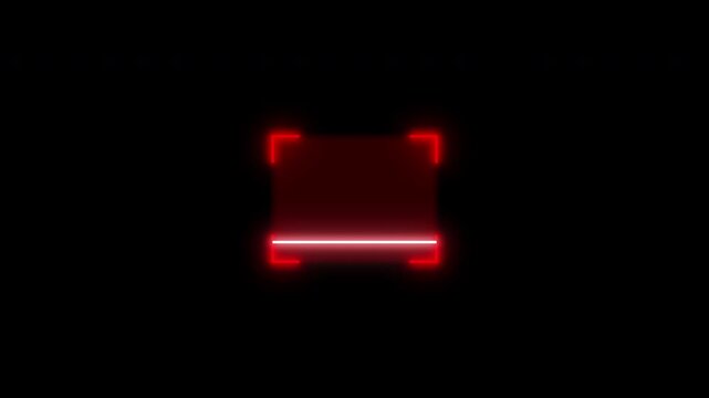 Red Neon Digital Barcode Scanner HUD Animation