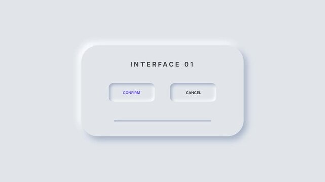 Minimalist Interface Design with Interactive Buttons and Modern User Experience.