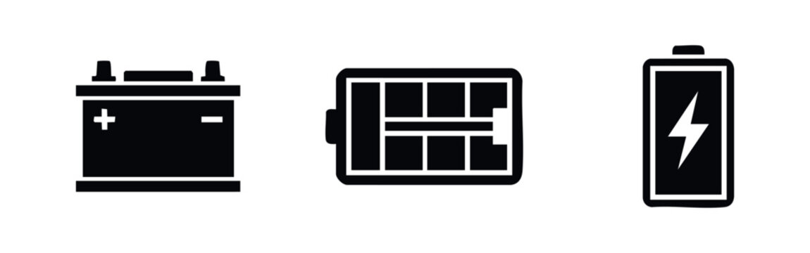 Car Battery and Energy Icons
