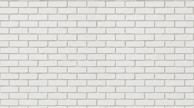 White painted brick wall texture, seamless texture background for design, packaging, branding and architectural visualization, clean repeating pattern with even surface detail and versatile copy