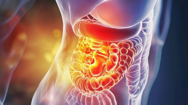 An anatomical diagram depicts peritonitis, emphasizing its inflammation, symptoms, and treatment strategies in a clear and informative manner