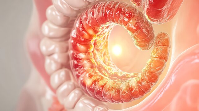 An anatomical diagram depicts peritonitis, emphasizing its inflammation, symptoms, and treatment strategies in a clear and informative manner