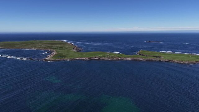 4K Aerial View of Mutton Island off the Coast of County Clare