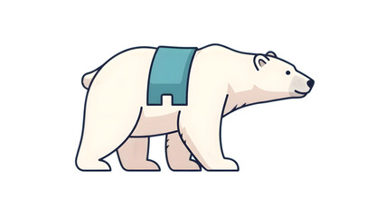 Fototapeta premium Polar bear with suspender illustration arctic wildlife graphic