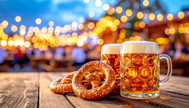 Festive beer garden celebration