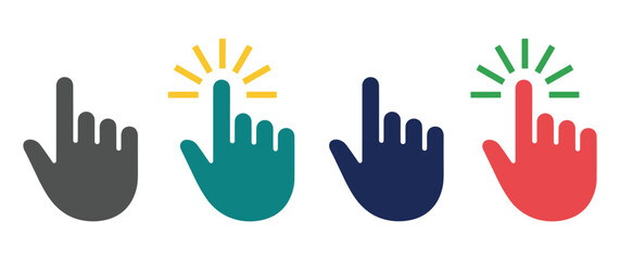 Fototapeta premium Finger click and touch hand icons for web design.