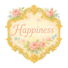 Obraz premium PNG Elegant floral happiness illustration.