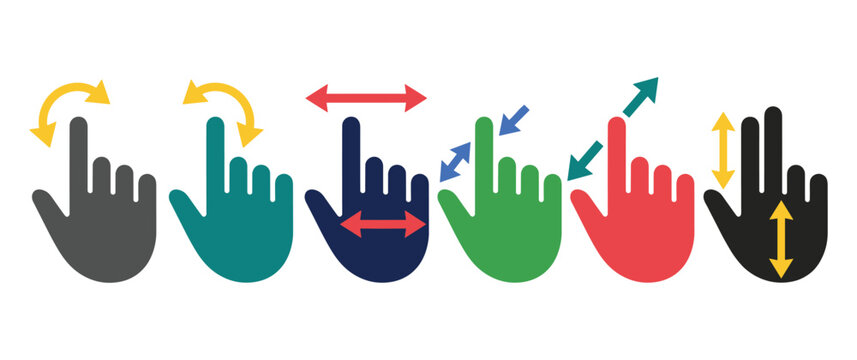 Interactive touch screen hand gestures for mobile.