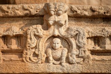 Fototapeta premium bas relief on the stone wall