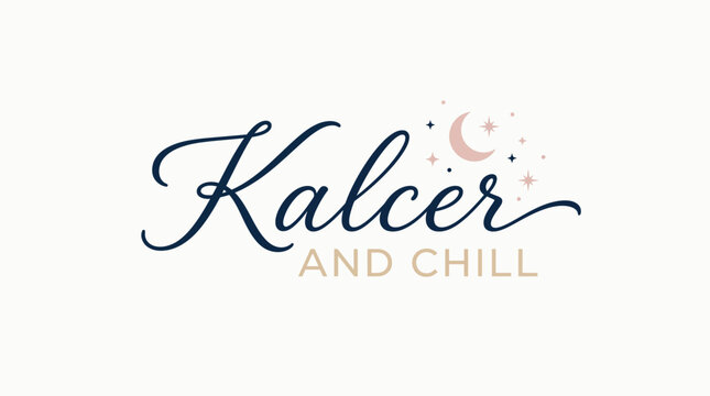 Kalcer and Chill logo design with celestial elements.