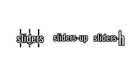 Obraz premium User interface slider icons and typography labels for settings controls and configuration layouts with horizontal settings interface controls adjustment configuration preferences application