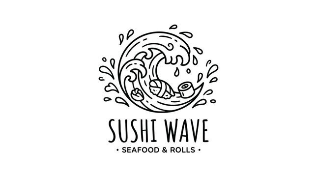 Sushi Wave seafood restaurant logo.