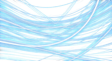 Naklejka premium Abstract background, with glowing cyan, light trails, curved, streaks of bright, blue neon lines, intersecting on a, solid black backdrop