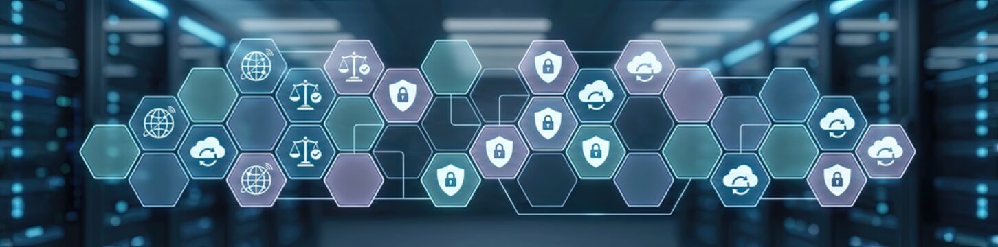 Data security management event in a high-tech data center exploring cloud computing data protection strategies and future innovations in cybersecurity