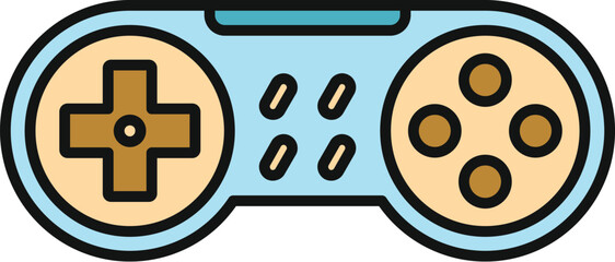 Video game controller gamepad icon illustrating gaming entertainment © anatolir
