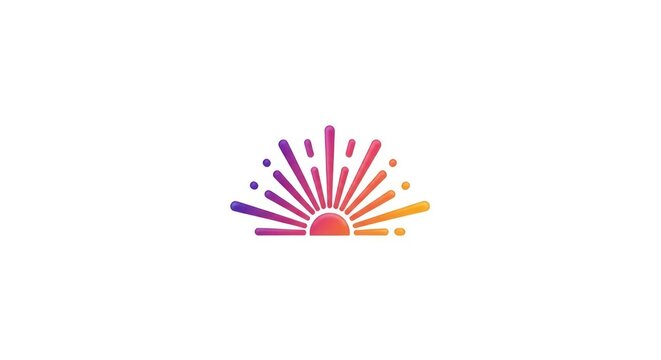 Vibrant sunburst energy icon with pink and orange gradient rays