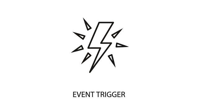 Event trigger lightning bolt icon representing an action signal or immediate response in technology and business lightning response initiate activate electricity notification technology