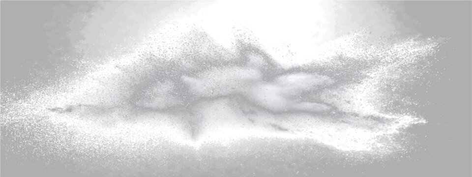 Abstract explosion dust cloud, chaotic particle dispersal, energetic pulverization event, dramatic atmospheric phenomenon, raw elemental force unleash.