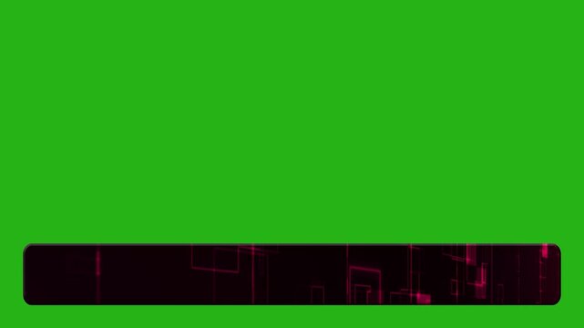 Stylish abstract lower third video template with a geometric digital background of lines on a black background. Chromakey background. 4K resolution
