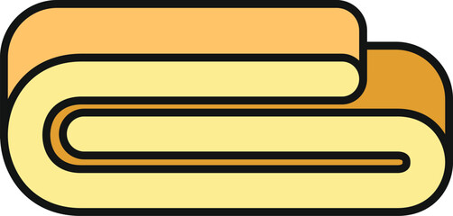 Folded textile blanket or towel in yellow and orange colors © anatolir