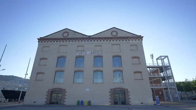 Porto Antico historic waterfront building, Genoa, Italy