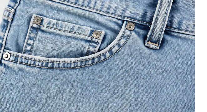 Light blue denim jeans pocket detail with rivets fabric