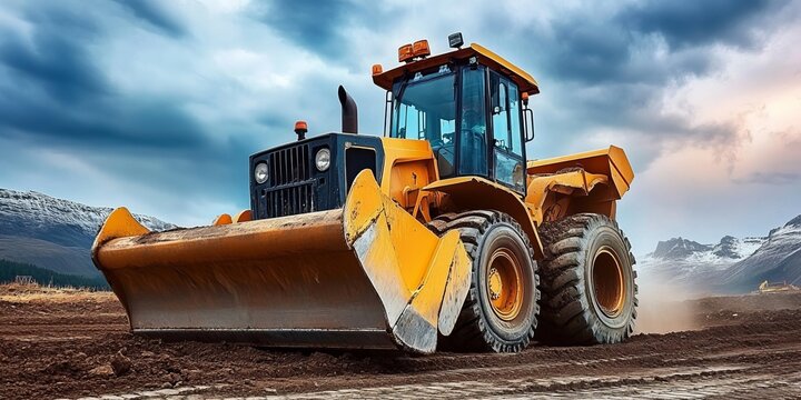 Massive Bulldozer Powers Through Construction Site, Transforming Terrain with Heavy Equipment Power