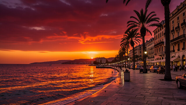 deep red and orange sky