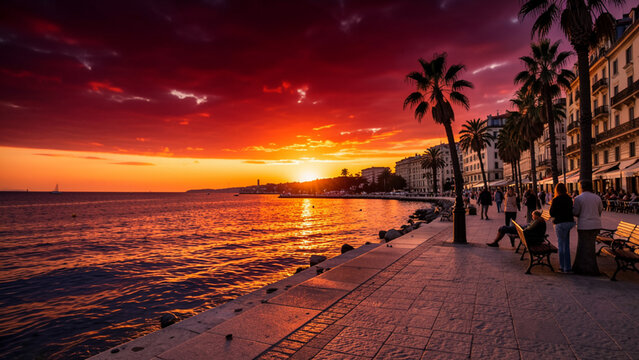 deep red and orange sky