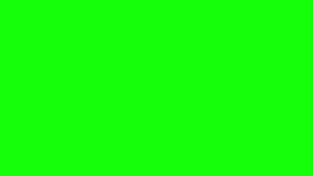 Set of animated party icons with confetti and balloons on green screen for video production