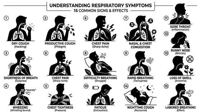Respiratory Symptoms Infographic allergy flu virus