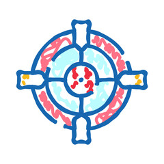 Target icon doodle showing crosshairs and red spots inside, representing aims, goals, accuracy, focus, vision, and precise objective setting on white background © vectorwin