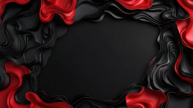 The artist works on a digital canvas showing a mix of red and black shapes. The shapes flow smoothly into one another. This process shows the design step by step in an engaging manner