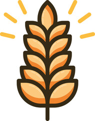 Obraz premium Golden Wheat Stalk Icon Symbolizing Abundance and Healthy Grains in Agriculture