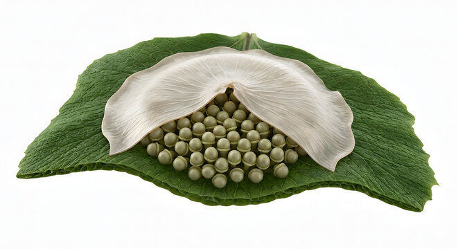 Highly Detailed Scientific 3D Render of Fern Indusium Covering Sorus Before Spore Release Isolated on White