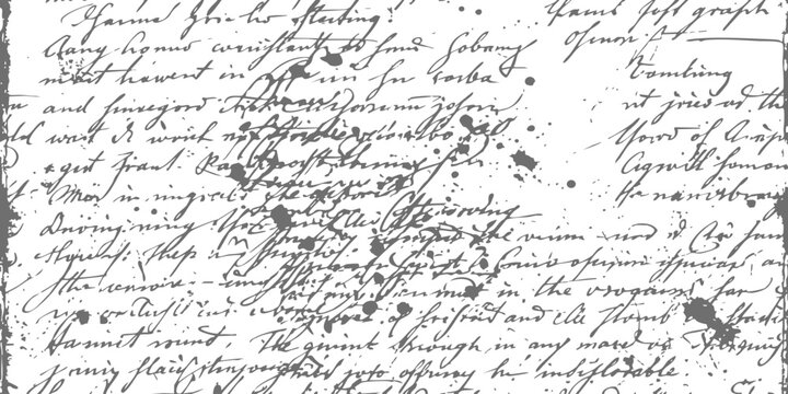 Old vintage handwritten document with messy ink cursive script on aged paper texture