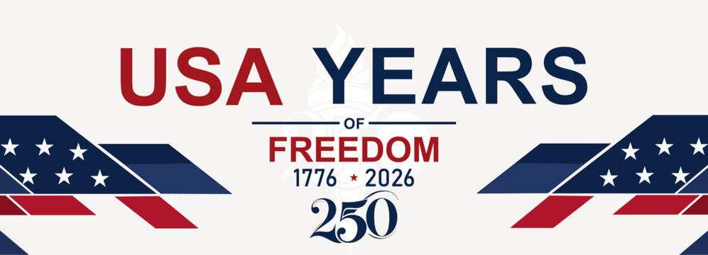 USA 250 Years of Freedom Independence Day Patriotic Banner Design