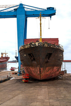 old ship in the harbor