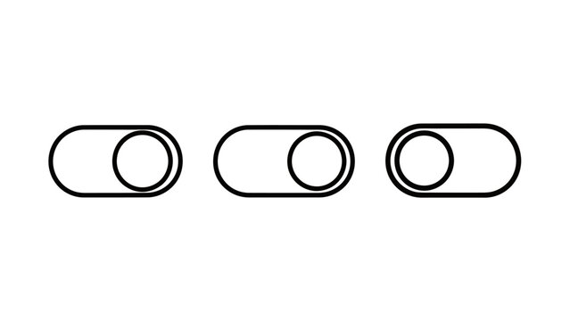 On-off toggle switches user interface elements set for digital settings and options with interface application activate deactivate selection management software internet technology engagement