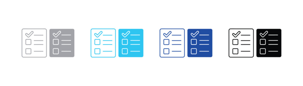 Checklist icon set task list with checkmarks to do list template checklist document clipboard template approved completed selection abstract illustration information planning