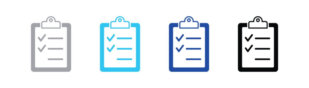 Clipboard icon with checkmarks and lines simple task list clipboard checklist document template approved completed selection abstract illustration information organization