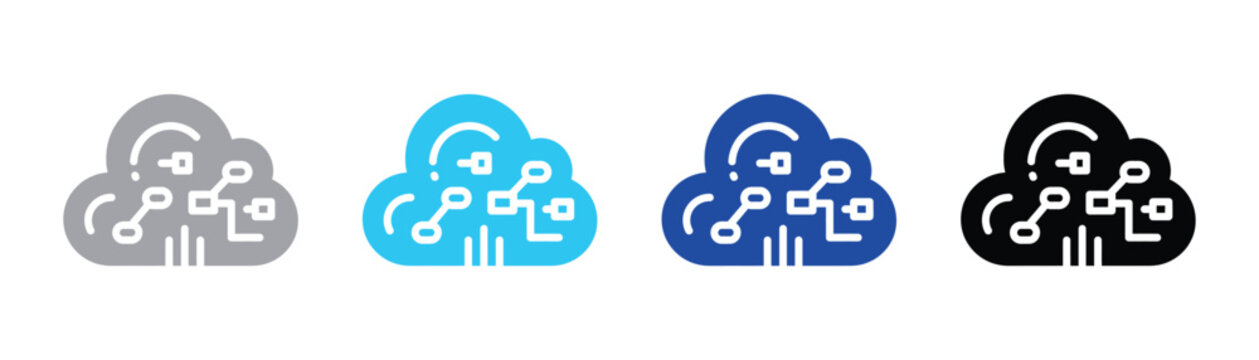 Cloud computing with network data flow computing connection technology information processing illustration abstract internet communication transfer integration synchronization