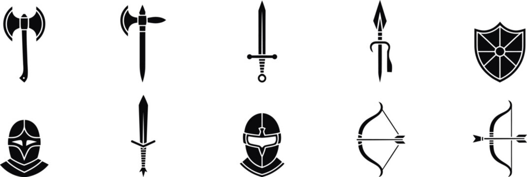 Medieval Weapons Vector Bundle | Fantasy Warrior Symbols Collection