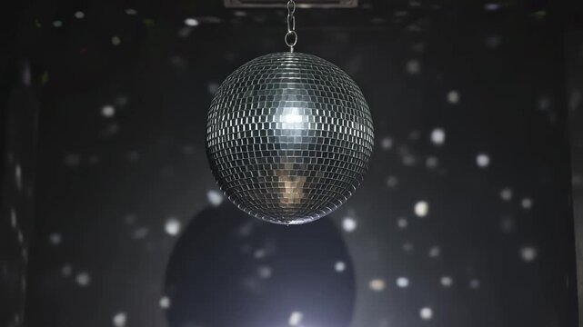 Spinning disco ball flashing colorful party lights