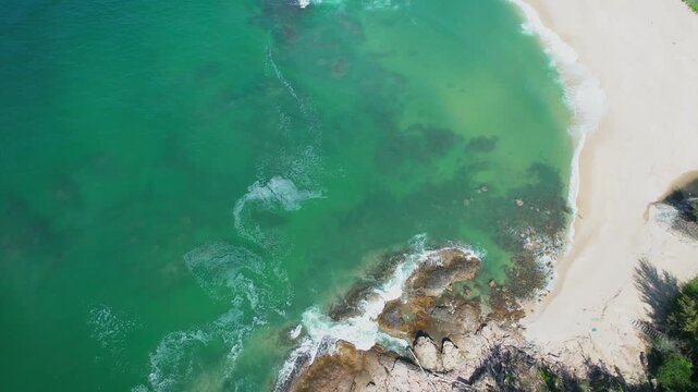 4K aerial footage of waves, reefs, beaches and ocean natural scenery