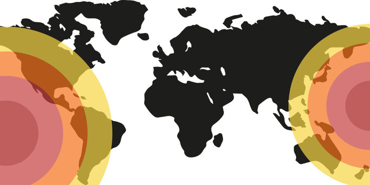 El Nino concept. Vector illustration of world map with Super El Nino effect on the continent. Perfect for weather concept. EPS 10