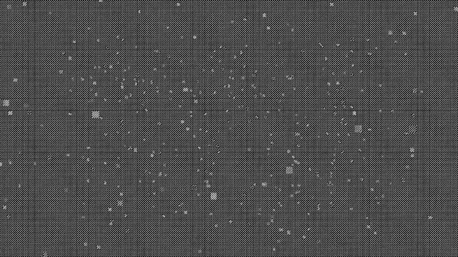 Square shapes and pixelated particles animation with heavy texture effect